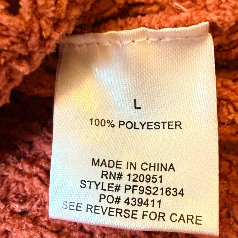 Pink Rose Women’s Rust Knit Sweater Cropped Long Sleeve Casual Size L - Picture 5 of 6